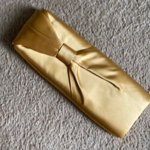 Christian Louboutin, gold satin, magnetic closure